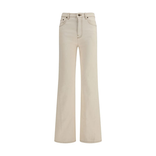 Burberry Beige Cotton Bootcut Jeans Burberry