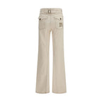 Burberry Beige Cotton Bootcut Jeans Burberry