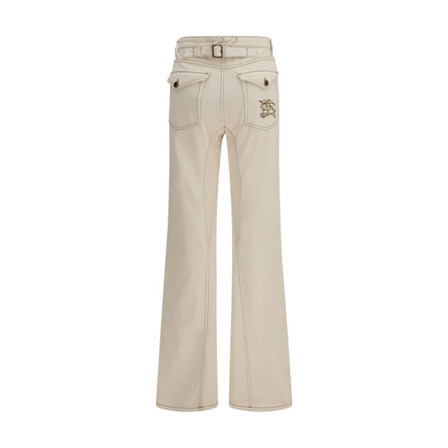 Burberry Beige Cotton Bootcut Jeans Burberry