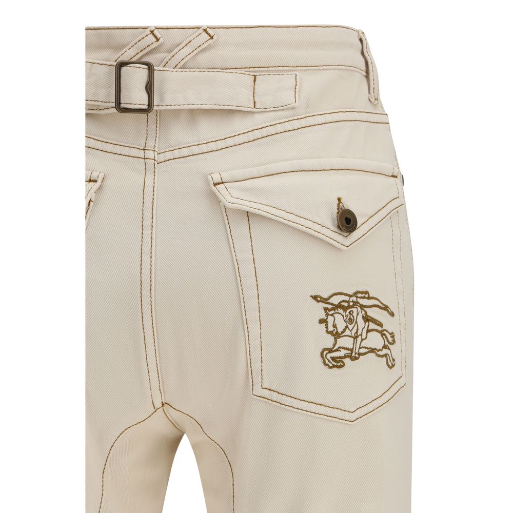 Burberry Beige Cotton Bootcut Jeans Burberry
