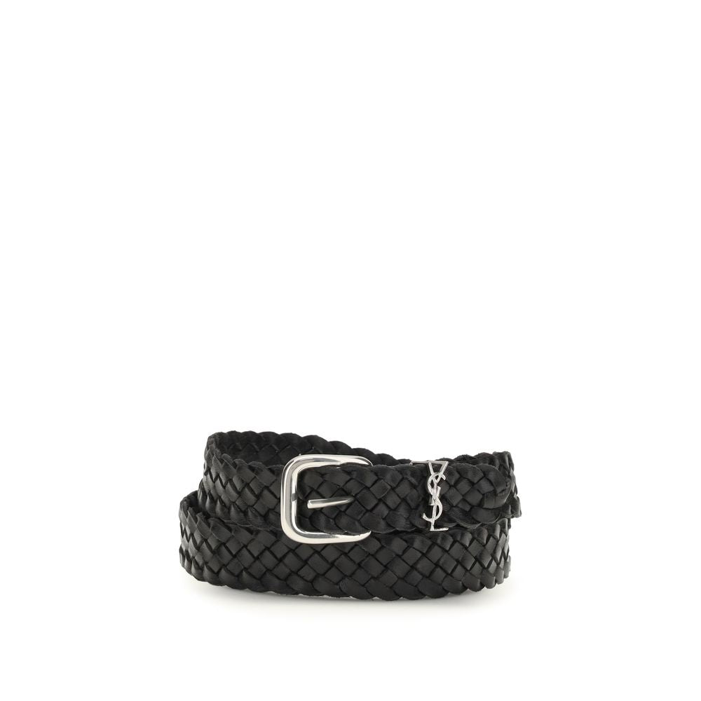 Saint Laurent Black Calf Leather Bos Taurus Regular Belt Saint Laurent