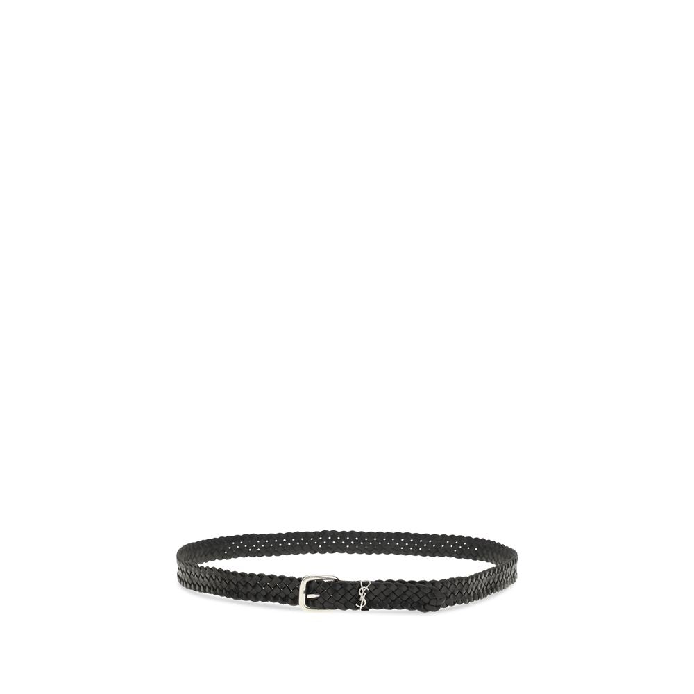 Saint Laurent Black Calf Leather Bos Taurus Regular Belt Saint Laurent