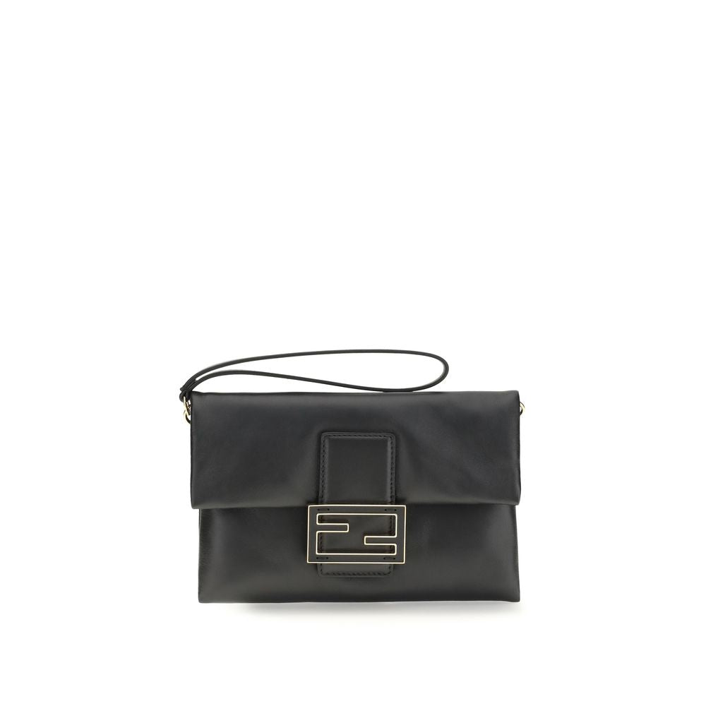 Fendi Black Lamb Ovis Aries Aries Clutch Bag Fendi