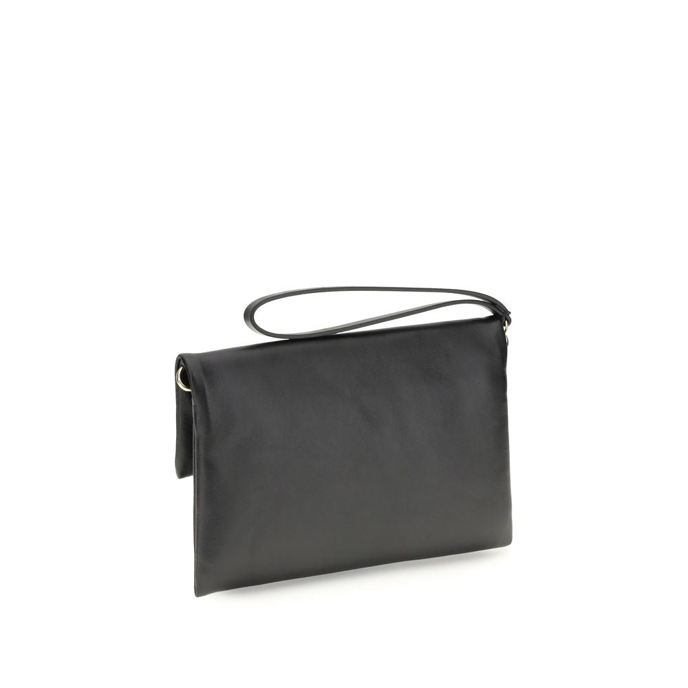 Fendi Black Lamb Ovis Aries Aries Clutch Bag Fendi