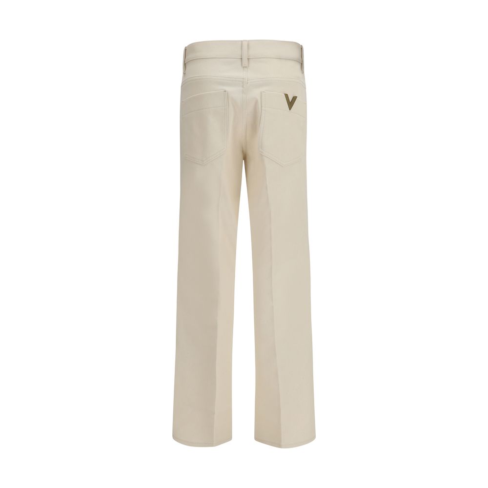 Valentino Beige Cotton Flared Jeans Valentino
