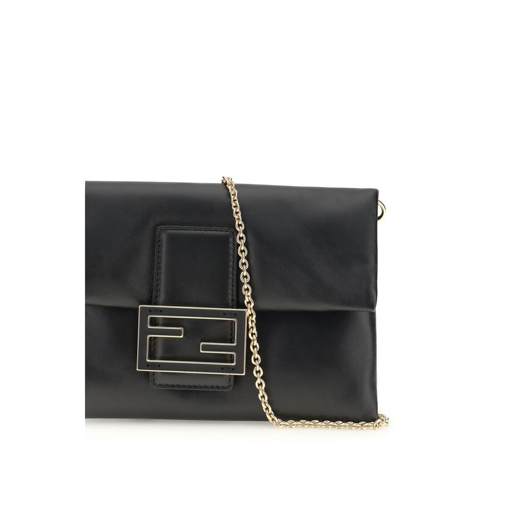 Fendi Black Lamb Ovis Aries Aries Clutch Bag Fendi