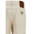 Valentino Beige Cotton Flared Jeans Valentino