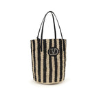 Valentino Garavani Black Raffia Backet Bag Valentino Garavani