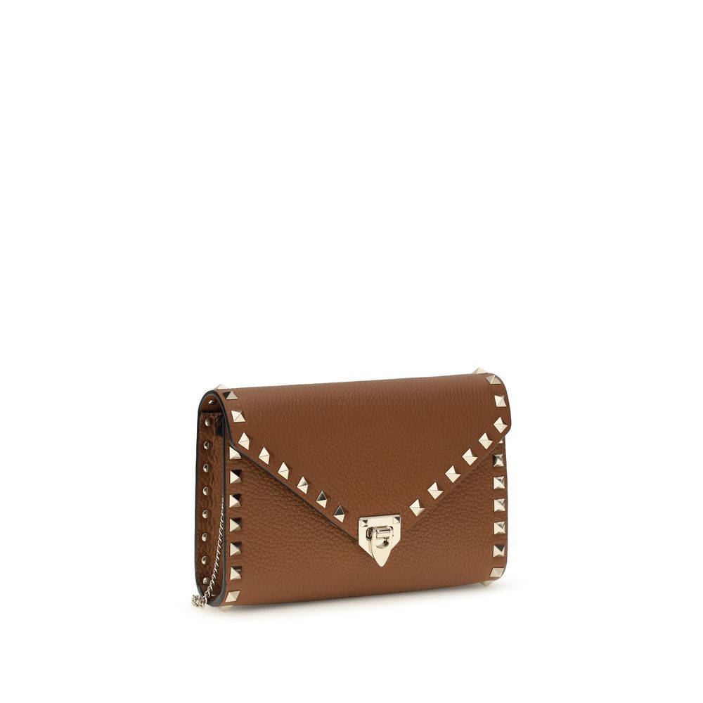 Valentino Garavani Brown Calf Leather Bos Taurus Wallet Valentino Garavani