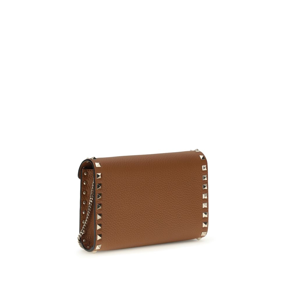 Valentino Garavani Brown Calf Leather Bos Taurus Wallet Valentino Garavani