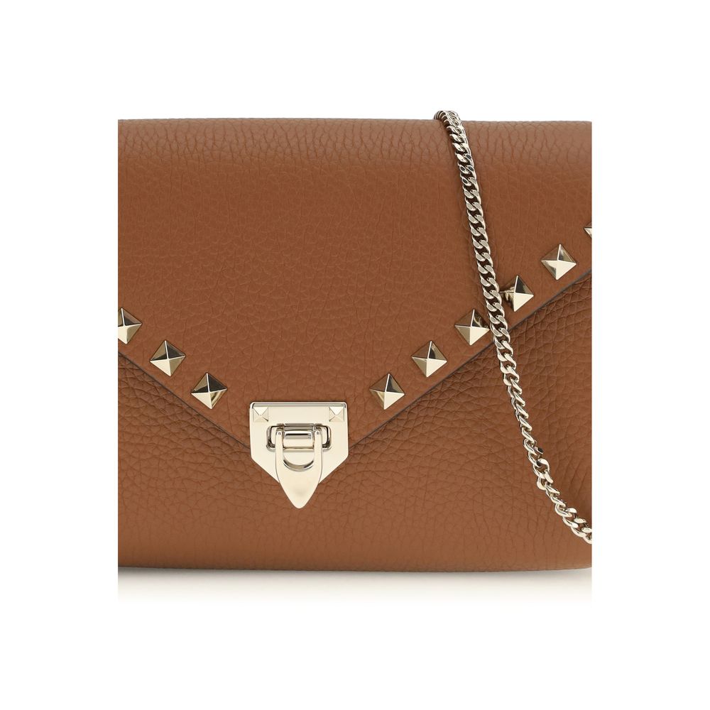 Valentino Garavani Brown Calf Leather Bos Taurus Wallet Valentino Garavani