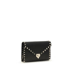 Valentino Garavani Black Calf Leather Bos Taurus Wallet Valentino Garavani