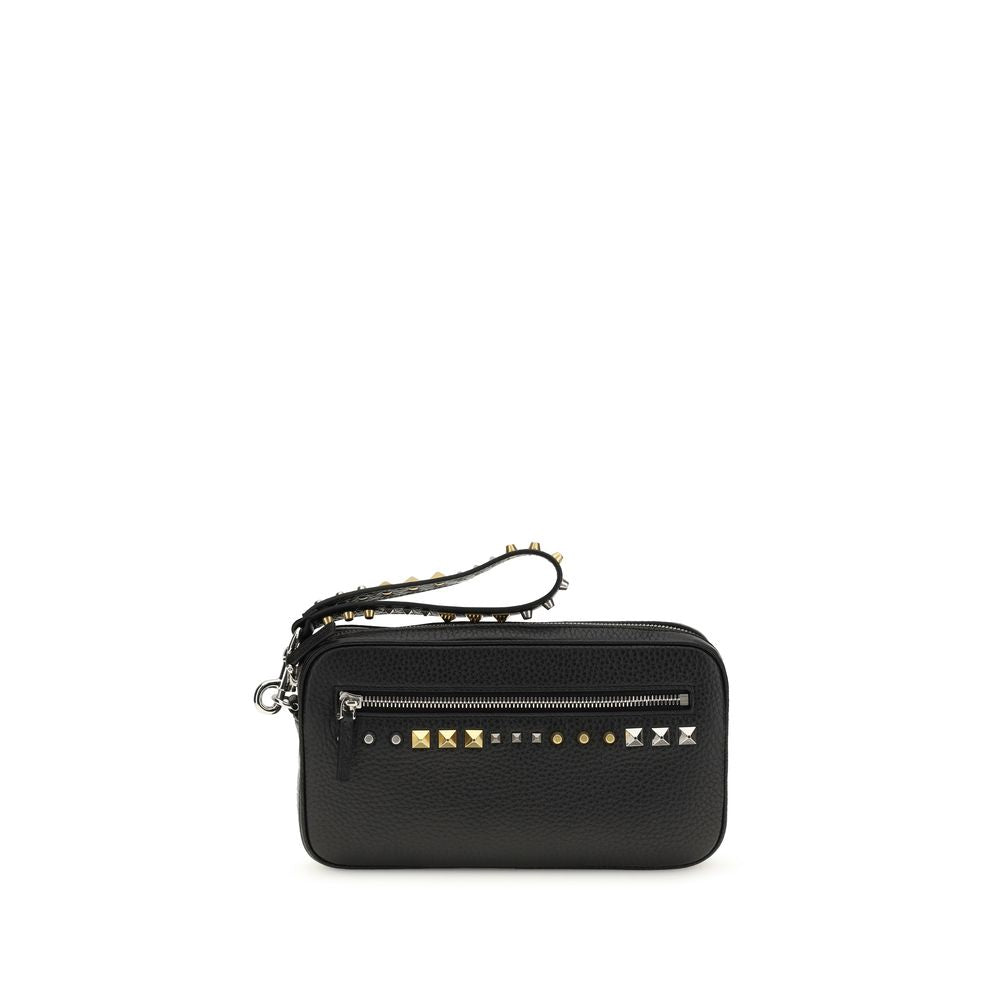 Valentino Garavani Black Calf Leather Bos Taurus Accessories Valentino Garavani