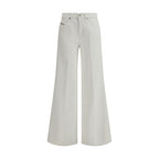 Diesel White Cotton Flared Jeans Diesel