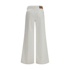 Diesel White Cotton Flared Jeans Diesel