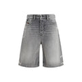 Diesel Gray Cotton Bermuda Shorts Diesel