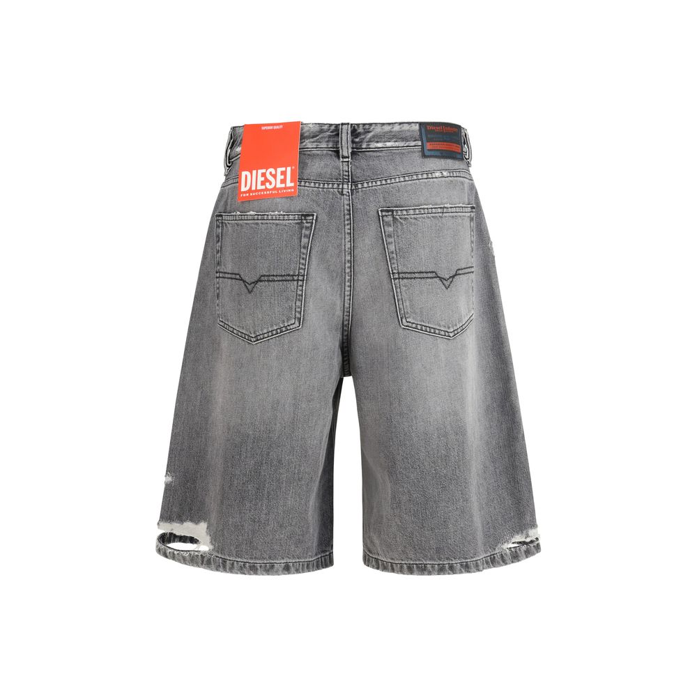 Diesel Gray Cotton Bermuda Shorts Diesel