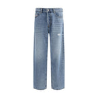 Diesel Blue Cotton Relaxed Fit Jeans Diesel