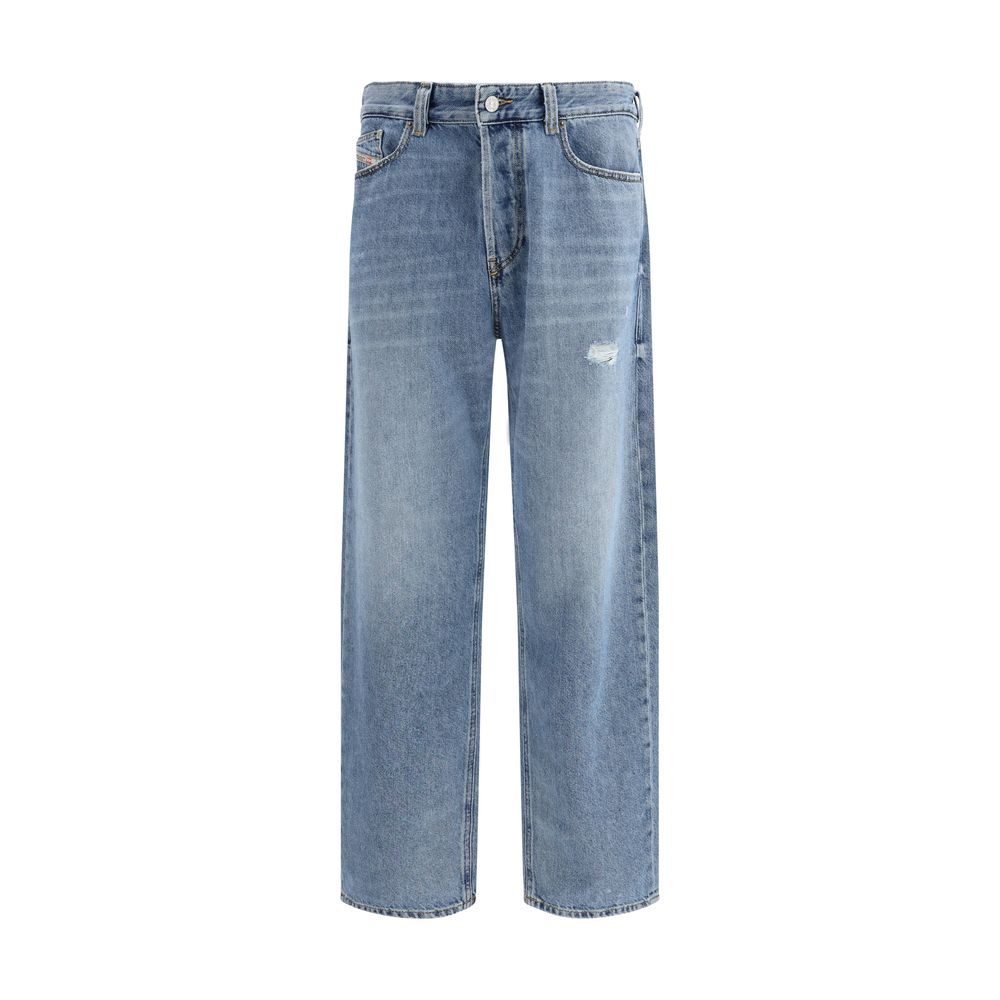 Diesel Blue Cotton Relaxed Fit Jeans Diesel