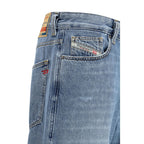 Diesel Blue Cotton Relaxed Fit Jeans Diesel