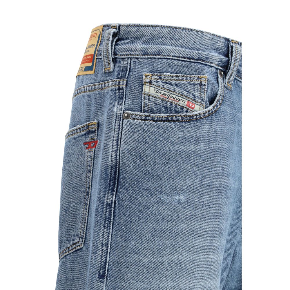 Diesel Blue Cotton Relaxed Fit Jeans Diesel