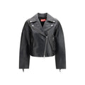Diesel Black Calf Leather Bos Taurus Leather Jacket Diesel