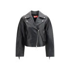 Diesel Black Calf Leather Bos Taurus Leather Jacket Diesel