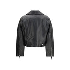 Diesel Black Calf Leather Bos Taurus Leather Jacket Diesel
