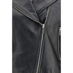 Diesel Black Calf Leather Bos Taurus Leather Jacket Diesel