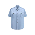 Prada Blue Cotton Shortsleeve Shirt Prada