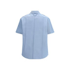 Prada Blue Cotton Shortsleeve Shirt Prada