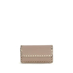 Valentino Garavani Beige Calf Leather Bos Taurus Wallet Valentino Garavani