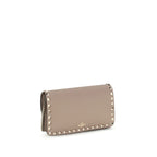 Valentino Garavani Beige Calf Leather Bos Taurus Wallet Valentino Garavani