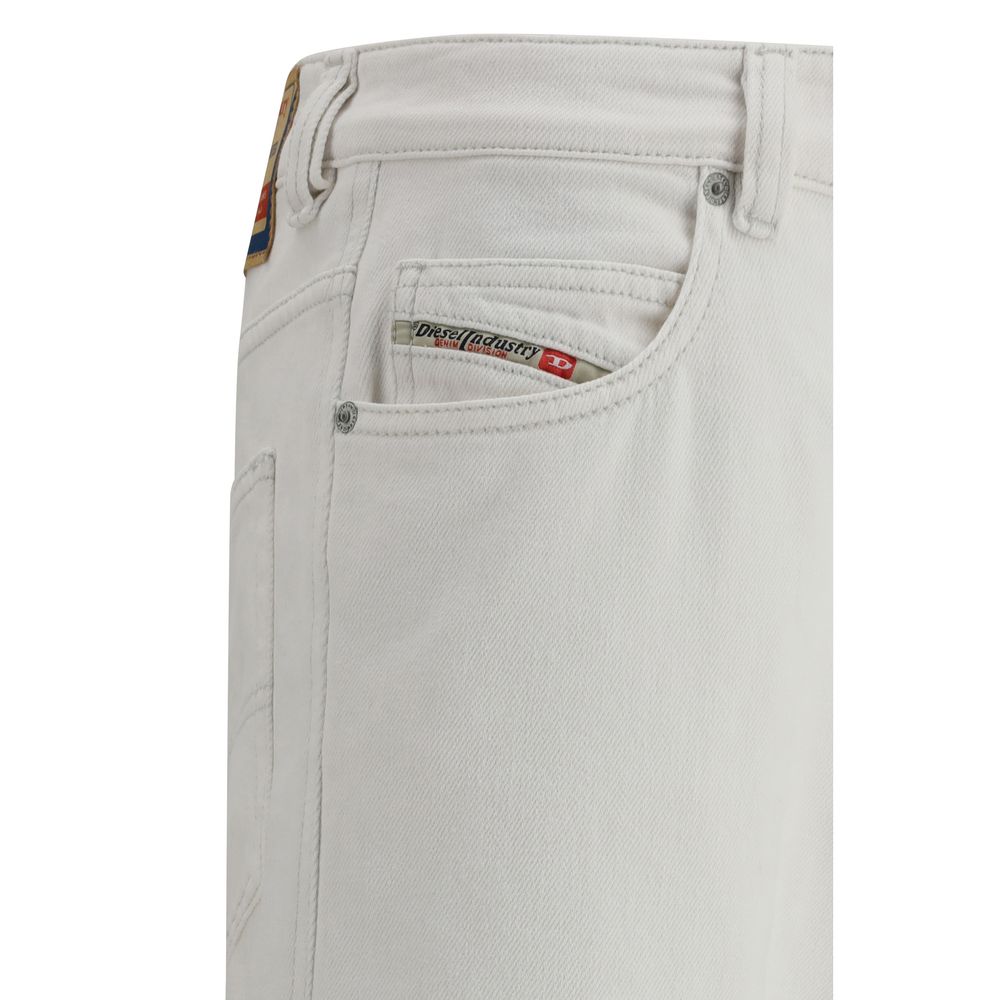 Diesel White Cotton Slim Fit Jeans Diesel