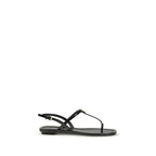Prada Black Calf Leather Bos Taurus Flip-Flop Sandals Prada