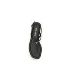 Prada Black Calf Leather Bos Taurus Flip-Flop Sandals Prada