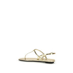 Prada Silver Calf Leather Bos Taurus Flat Sandals Prada