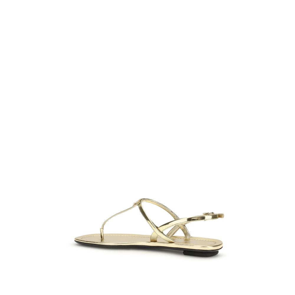 Prada Silver Calf Leather Bos Taurus Flat Sandals Prada