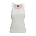 Diesel White Cotton Sleeveles T-Shirt Diesel