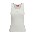 Diesel White Cotton Sleeveles T-Shirt Diesel