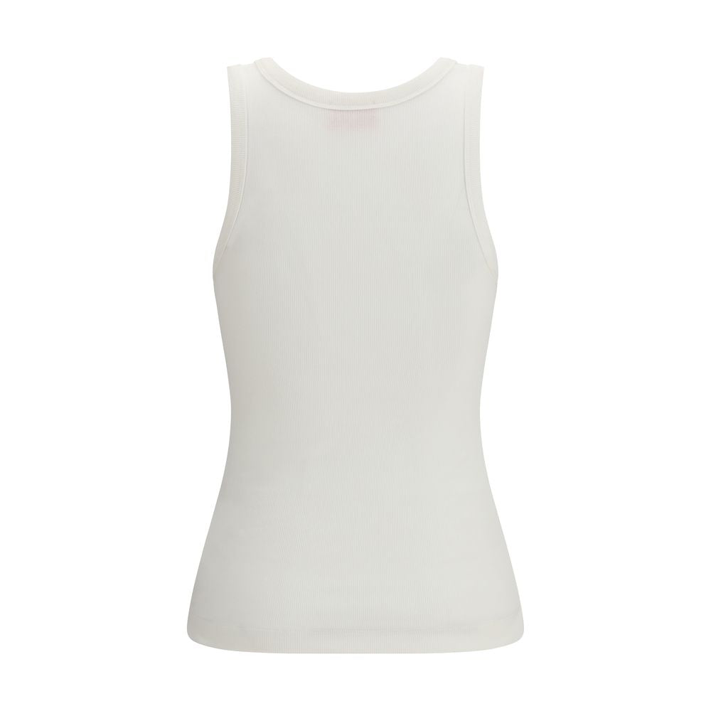 Diesel White Cotton Sleeveles T-Shirt Diesel