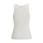 Diesel White Cotton Sleeveles T-Shirt Diesel