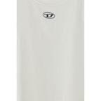 Diesel White Cotton Sleeveles T-Shirt Diesel
