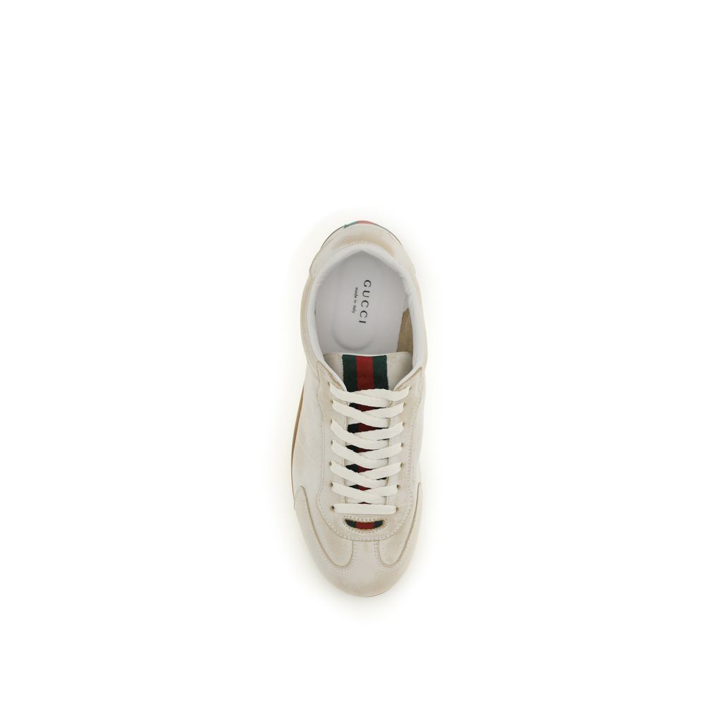 Gucci White Calf Leather Bos Taurus Low Top Sneakers Gucci