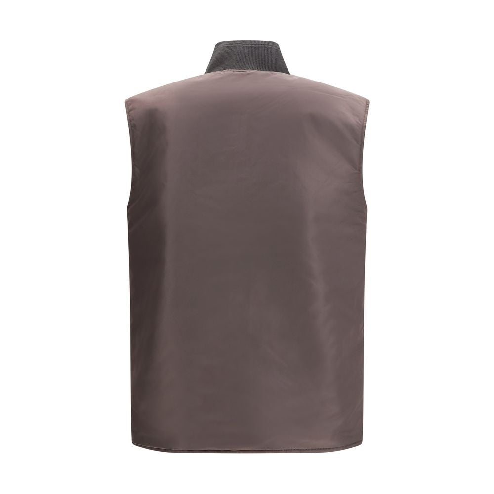 Diesel Brown Polyamide Sleeveless Jacket Diesel