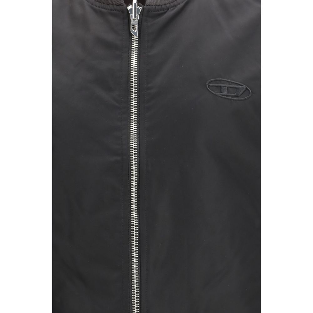 Diesel Brown Polyamide Sleeveless Jacket Diesel