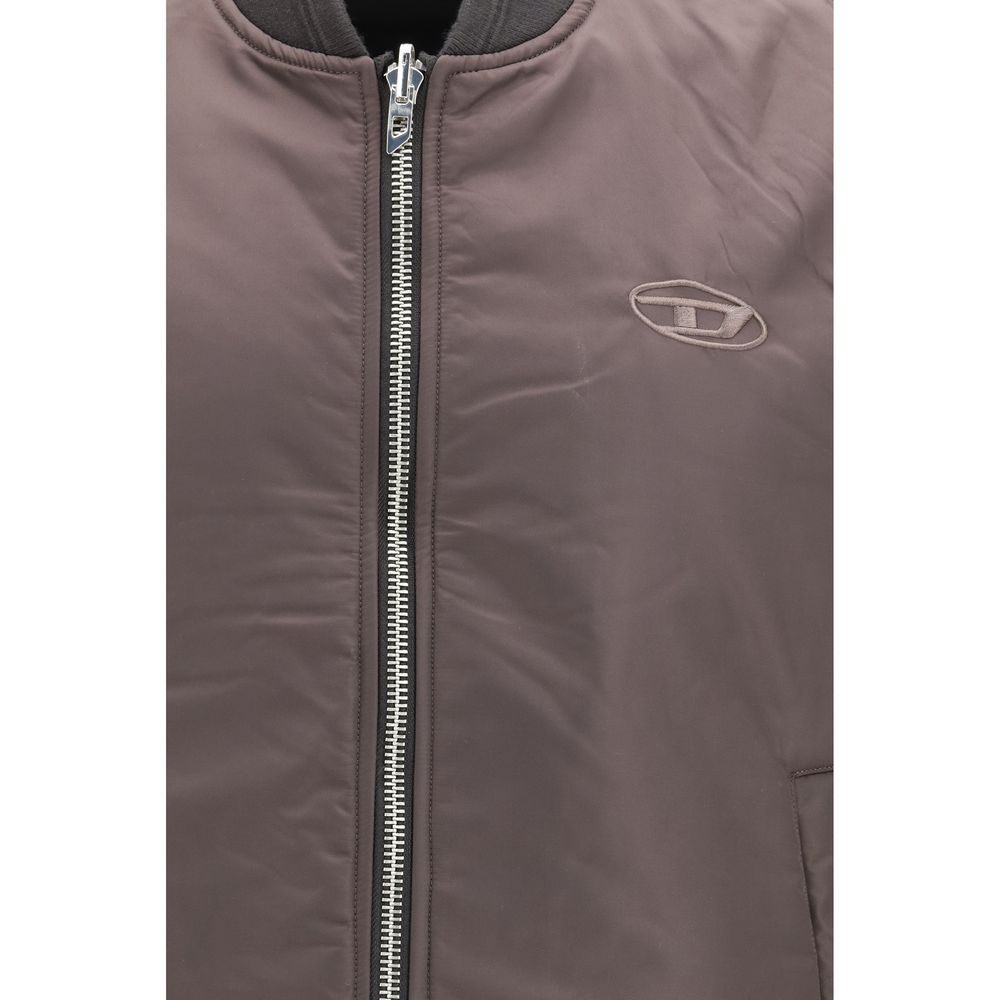 Diesel Brown Polyamide Sleeveless Jacket Diesel