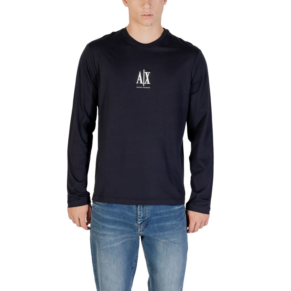 Armani Exchange Blue Cotton Long Sleeve T-Shirt Armani Exchange