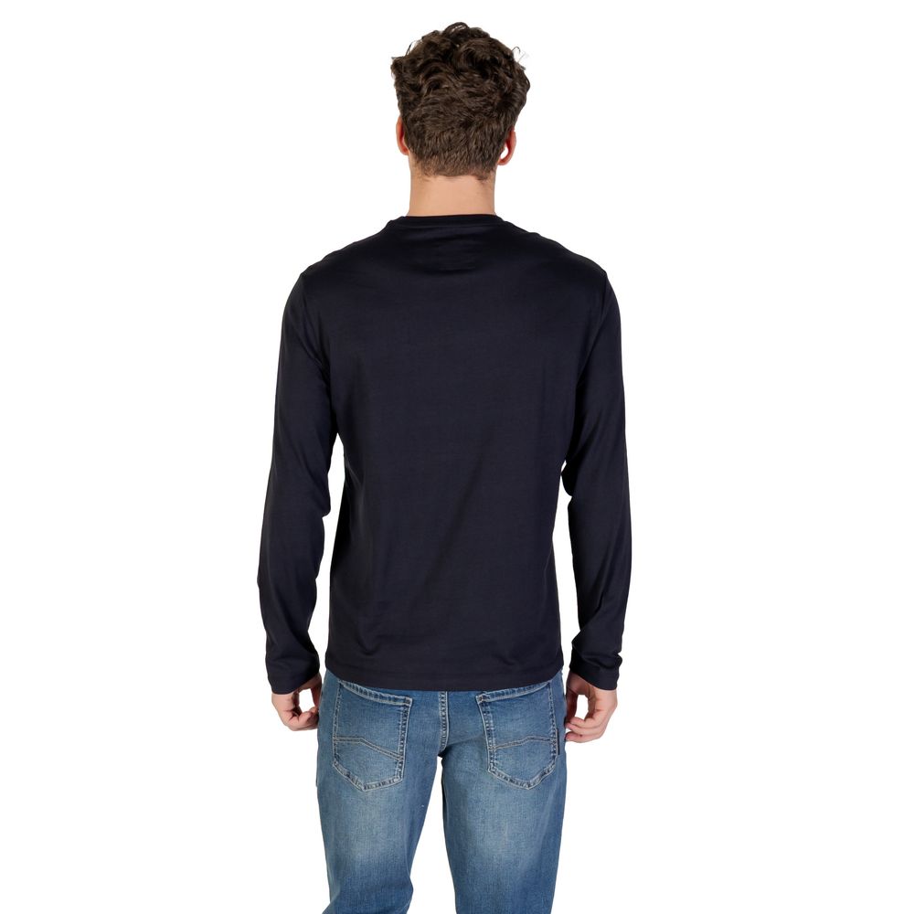 Armani Exchange Blue Cotton Long Sleeve T-Shirt Armani Exchange
