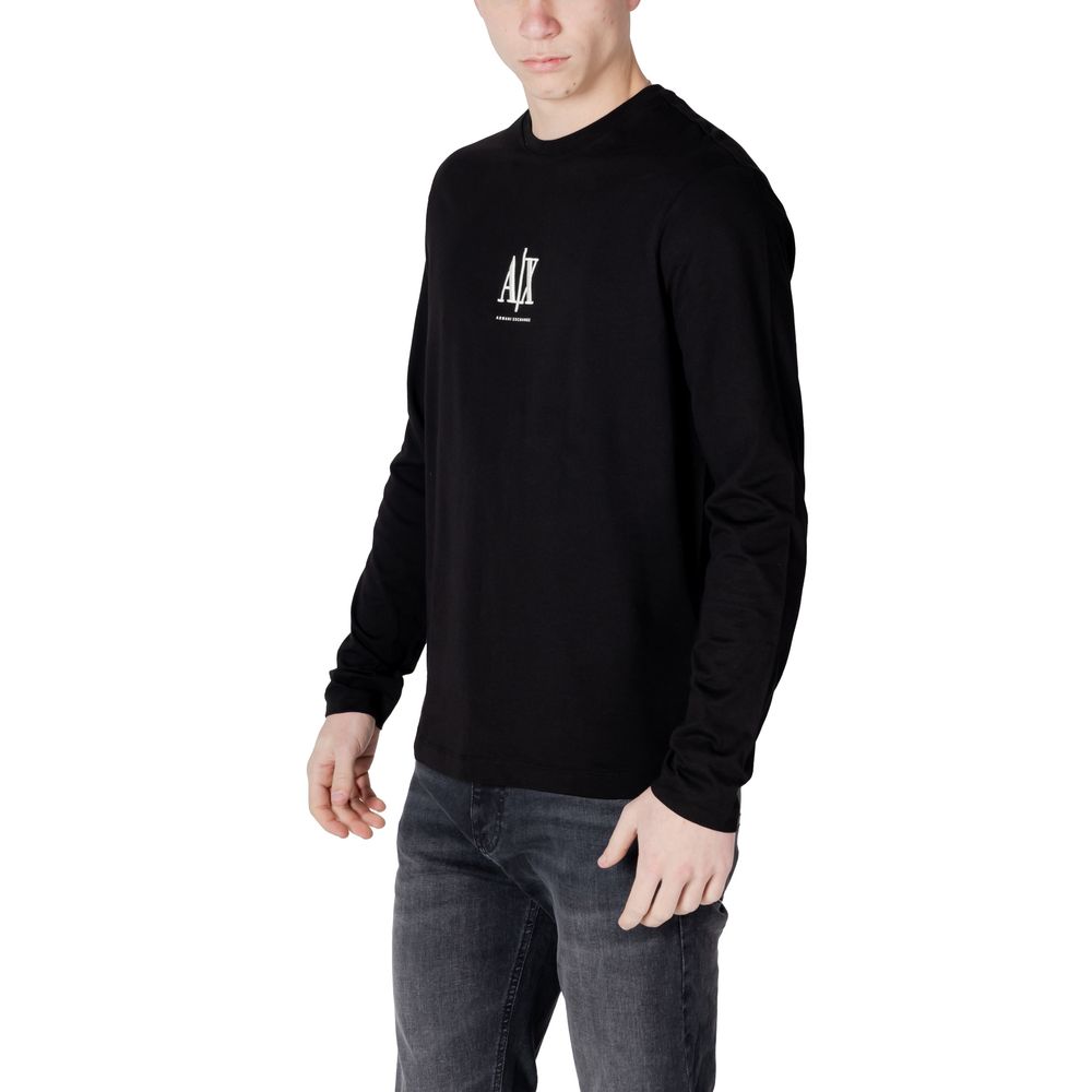 Armani Exchange Black Cotton Long Sleeve T-Shirt Armani Exchange